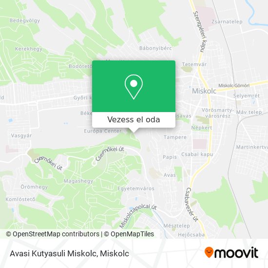 Avasi Kutyasuli Miskolc térkép