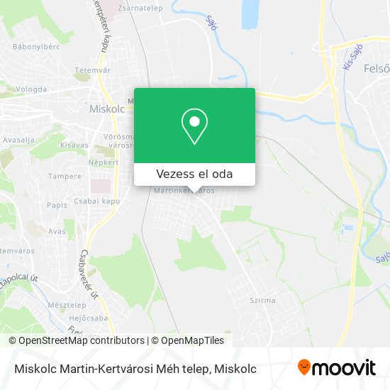 Miskolc Martin-Kertvárosi Méh telep térkép