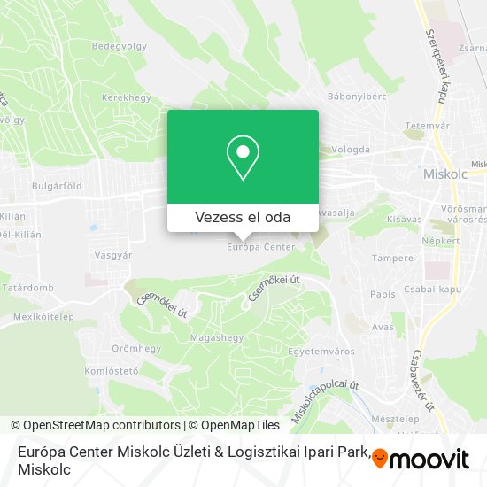 Európa Center Miskolc Üzleti & Logisztikai Ipari Park térkép