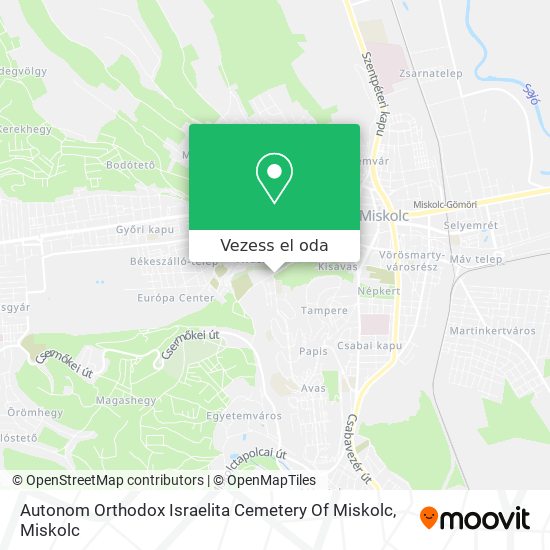 Autonom Orthodox Israelita Cemetery Of Miskolc térkép