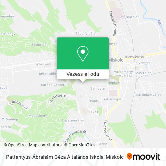Pattantyús-Ábrahám Géza Általános Iskola térkép