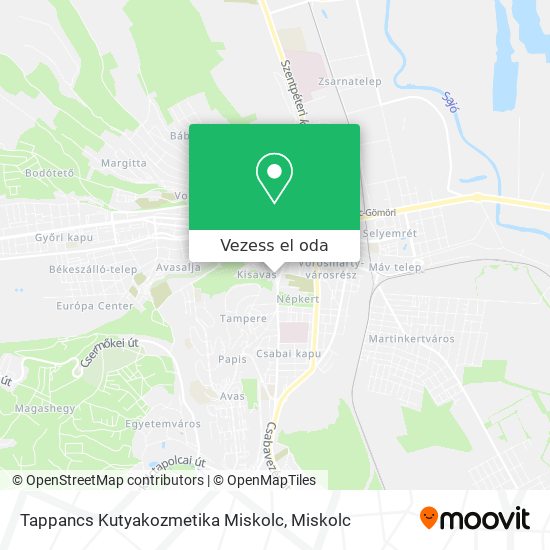 Tappancs Kutyakozmetika Miskolc térkép