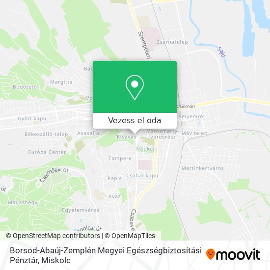 Borsod-Abaúj-Zemplén Megyei Egészségbiztosítási Pénztár térkép