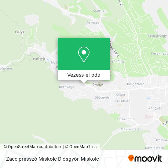 Zacc presszó Miskolc Diósgyőr térkép