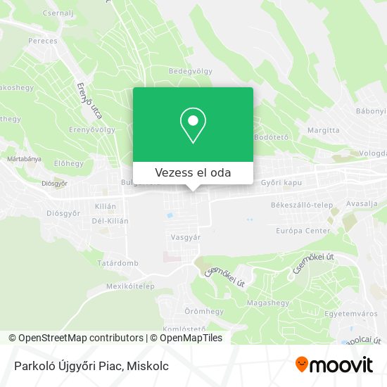 Parkoló Újgyőri Piac térkép