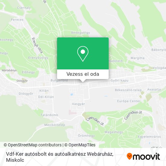 Vdf-Ker autósbolt és autóalkatrész Webáruház térkép