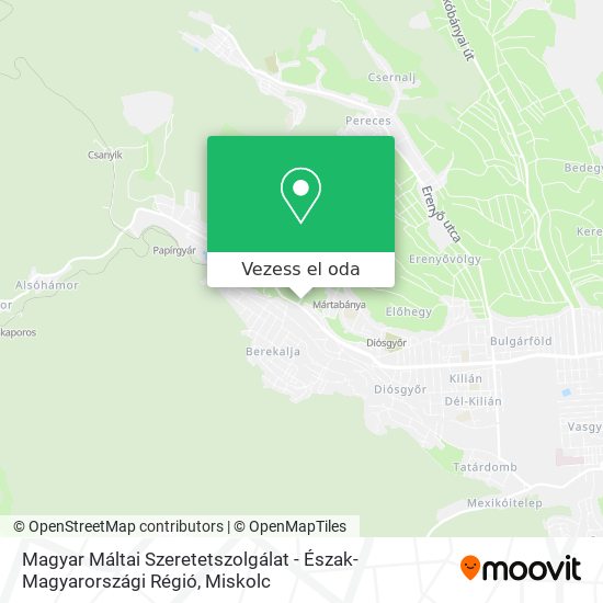 Magyar Máltai Szeretetszolgálat - Észak-Magyarországi Régió térkép