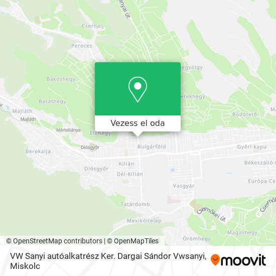 VW Sanyi autóalkatrész Ker. Dargai Sándor Vwsanyi térkép