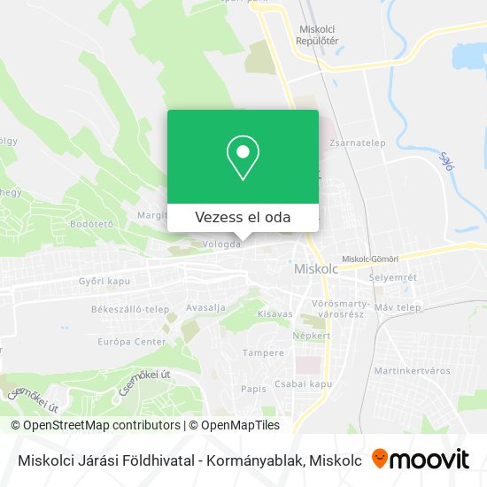 Miskolci Járási Földhivatal - Kormányablak térkép