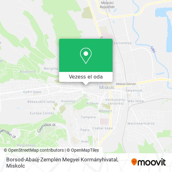 Borsod-Abaúj-Zemplén Megyei Kormányhivatal térkép
