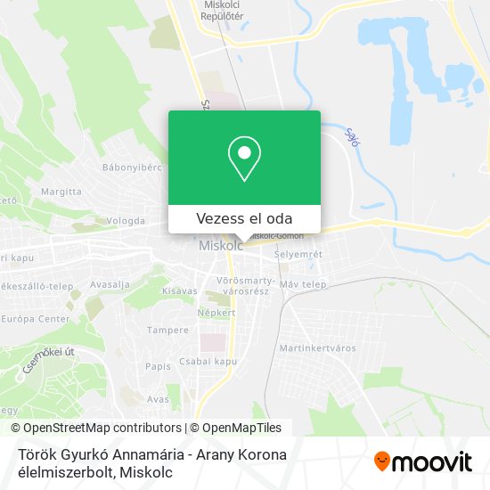 Török Gyurkó Annamária - Arany Korona élelmiszerbolt térkép