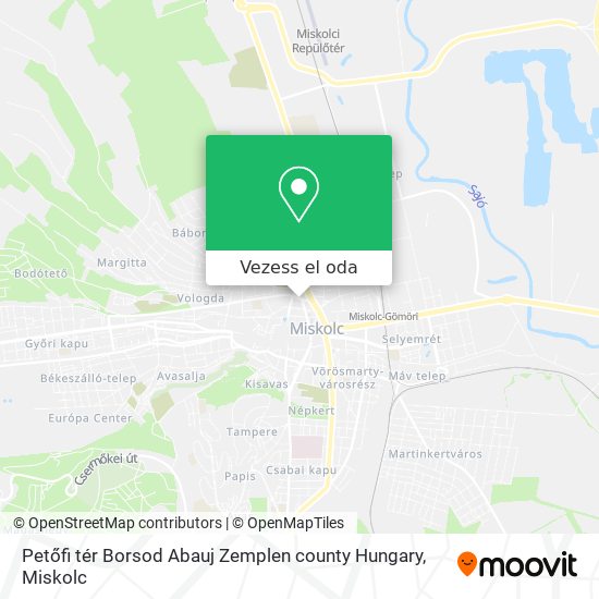 Petőfi tér Borsod Abauj Zemplen county Hungary térkép