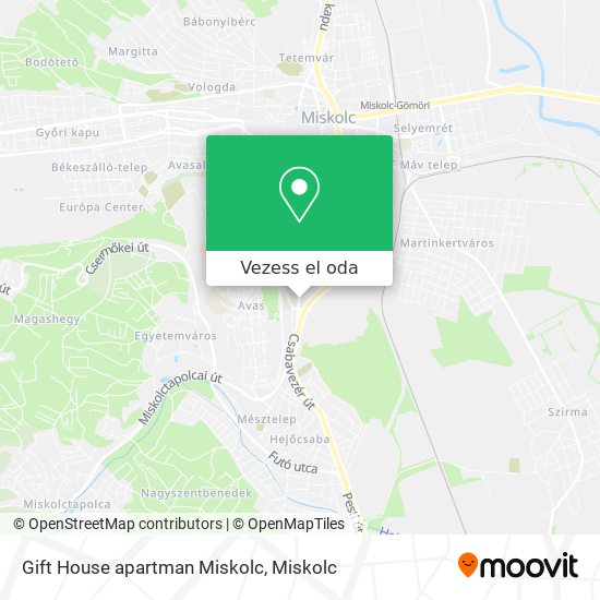 Gift House apartman Miskolc térkép