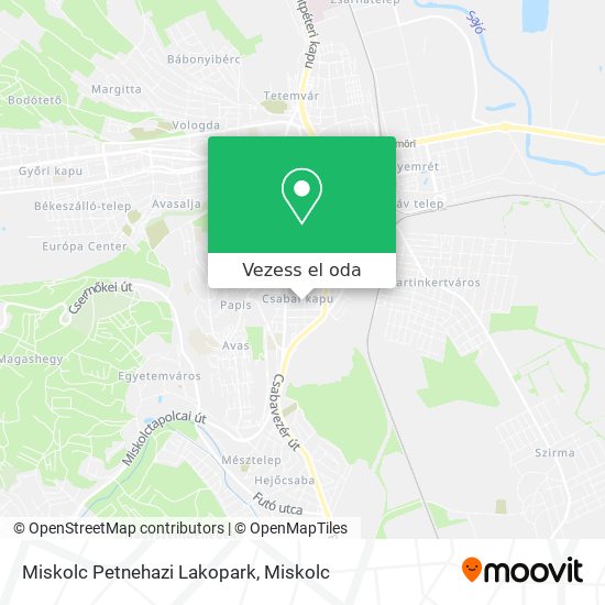 Miskolc Petnehazi Lakopark térkép