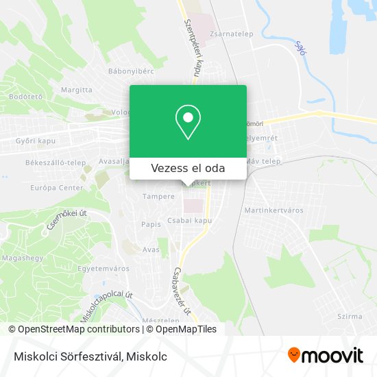 Miskolci Sörfesztivál térkép
