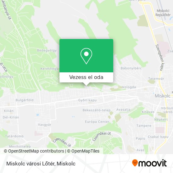 Miskolc városi Lőtér térkép