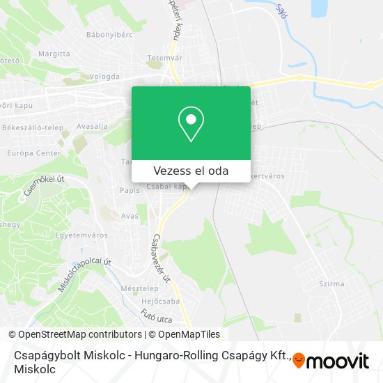 Csapágybolt Miskolc - Hungaro-Rolling Csapágy Kft. térkép