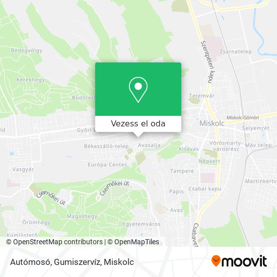 Autómosó, Gumiszervíz térkép