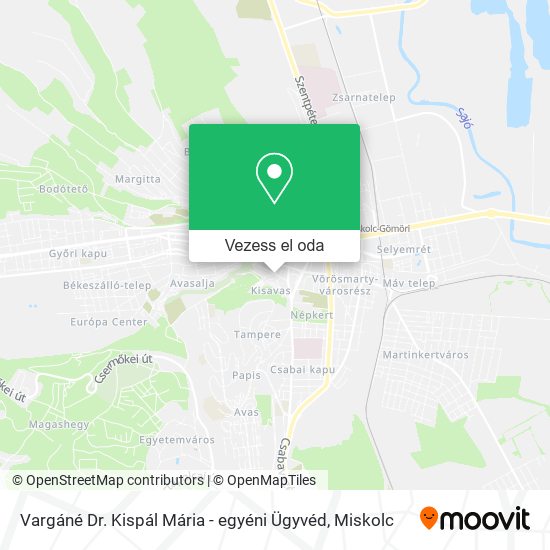 Vargáné Dr. Kispál Mária - egyéni Ügyvéd térkép