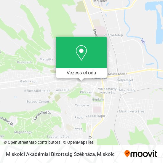 Miskolci Akadémiai Bizottság Székháza térkép