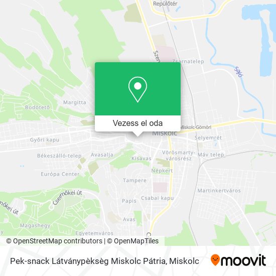 Pek-snack Látványpèksèg Miskolc Pátria térkép