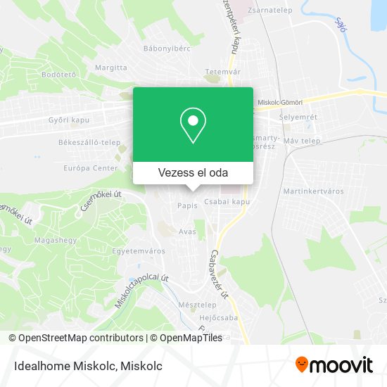 Idealhome Miskolc térkép