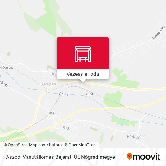 Aszód, Vasútállomás Bejárati Út térkép