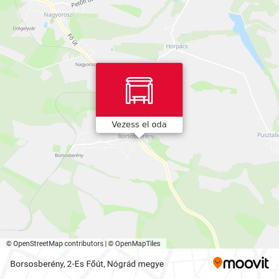 Borsosberény, 2-Es Főút térkép