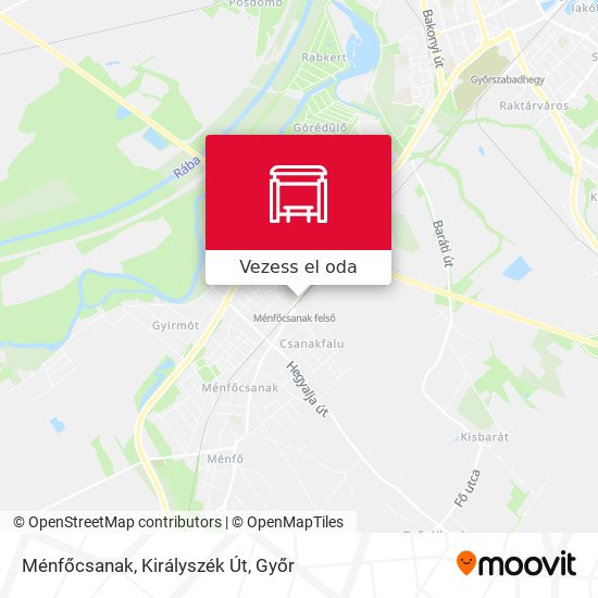 Ménfőcsanak, Királyszék Út térkép