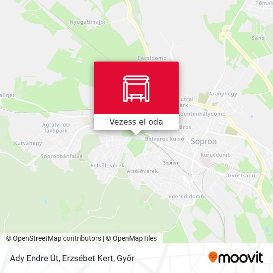 Ady Endre Út, Erzsébet Kert térkép