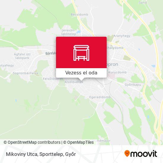 Mikoviny Utca, Sporttelep térkép