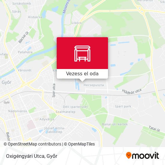 Oxigéngyári Utca térkép