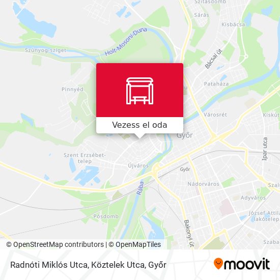 Radnóti Miklós Utca, Köztelek Utca térkép