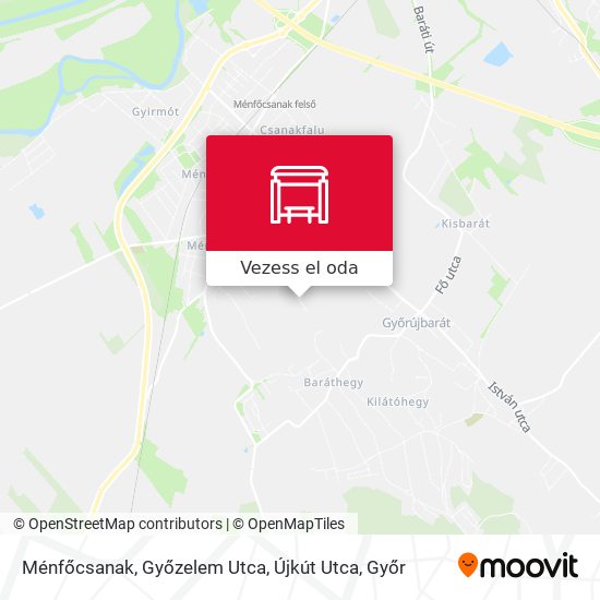 Ménfőcsanak, Győzelem Utca, Újkút Utca térkép