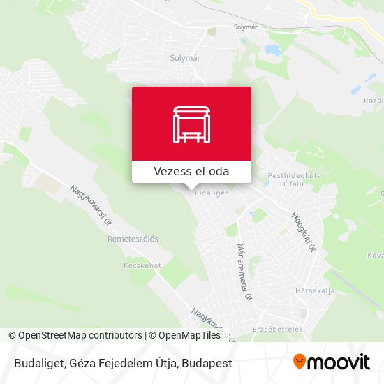 Budaliget, Géza Fejedelem Útja térkép