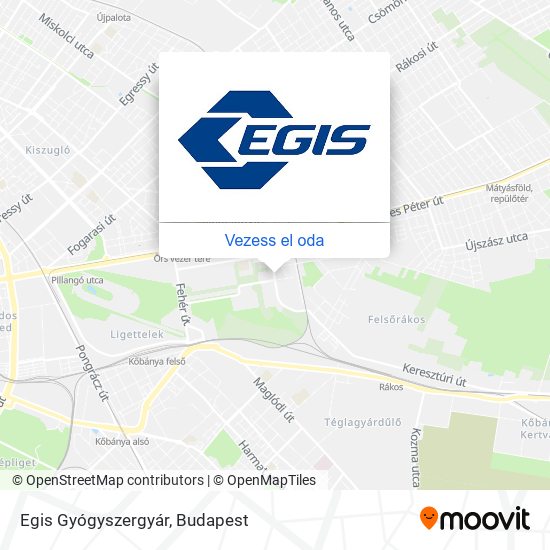 Egis Gyógyszergyár térkép