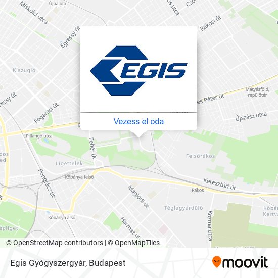 Egis Gyógyszergyár térkép