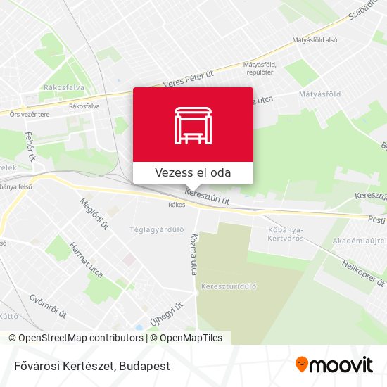 Fővárosi Kertészet térkép