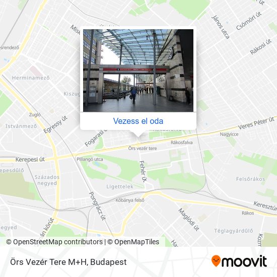 Örs Vezér Tere M+H térkép