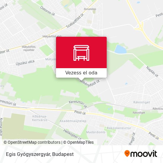 Egis Gyógyszergyár térkép