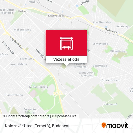 Kolozsvár Utca (Temető) térkép