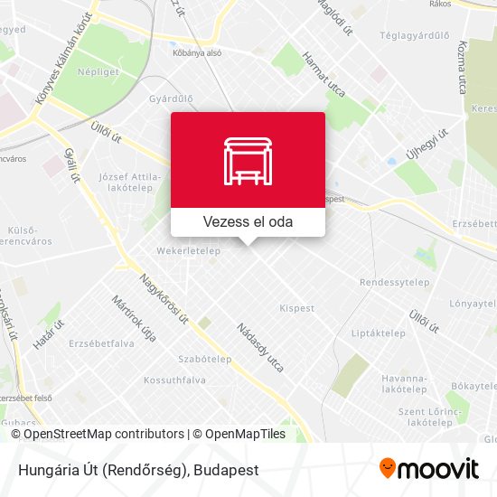 Hungária Út (Rendőrség) térkép
