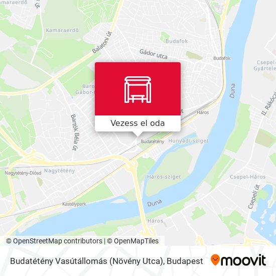 Budatétény Vasútállomás (Növény Utca) térkép