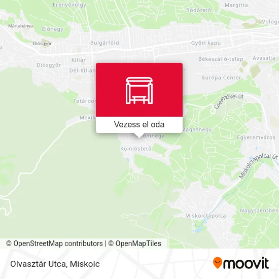 Olvasztár Utca térkép