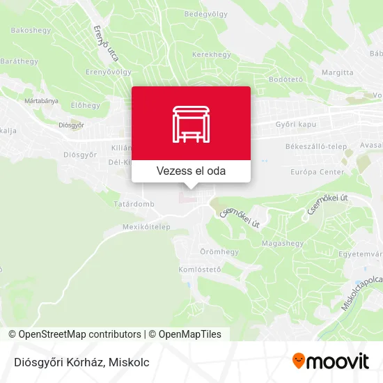 Diósgyőri Kórház térkép