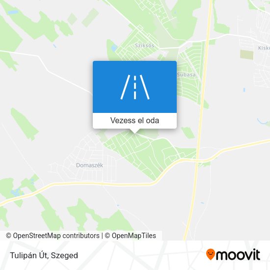 Tulipán Út térkép