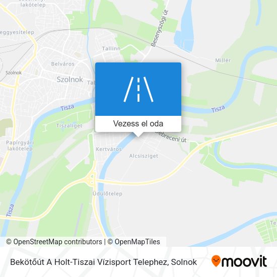 Bekötőút A Holt-Tiszai Vízisport Telephez térkép