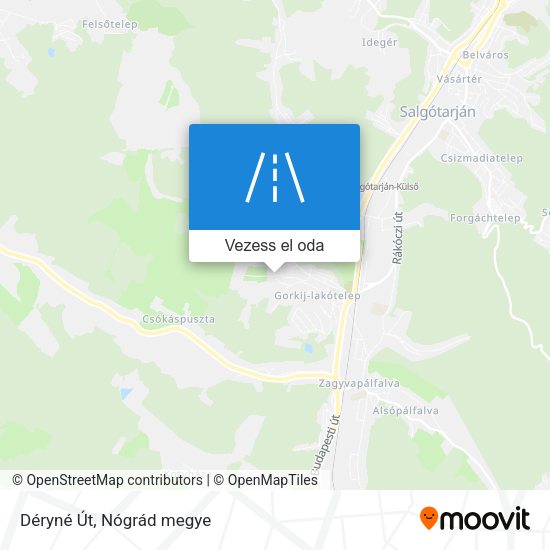 Déryné Út térkép