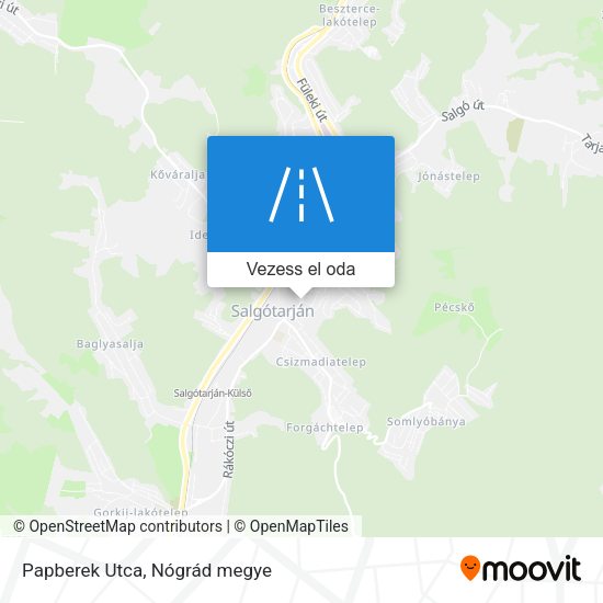 Papberek Utca térkép