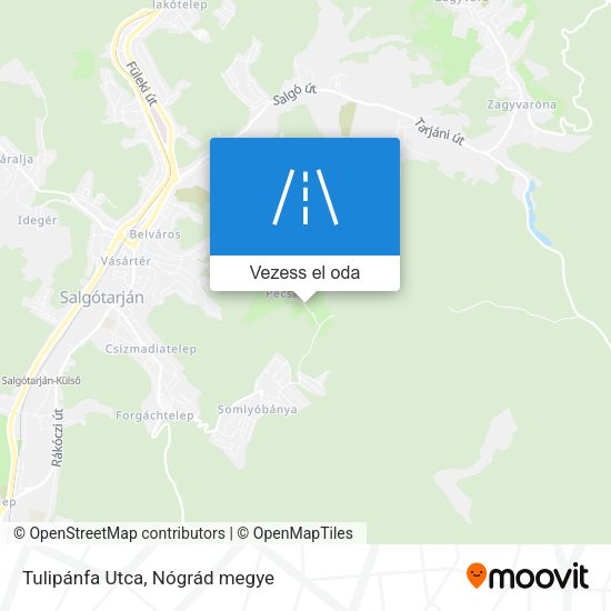 Tulipánfa Utca térkép